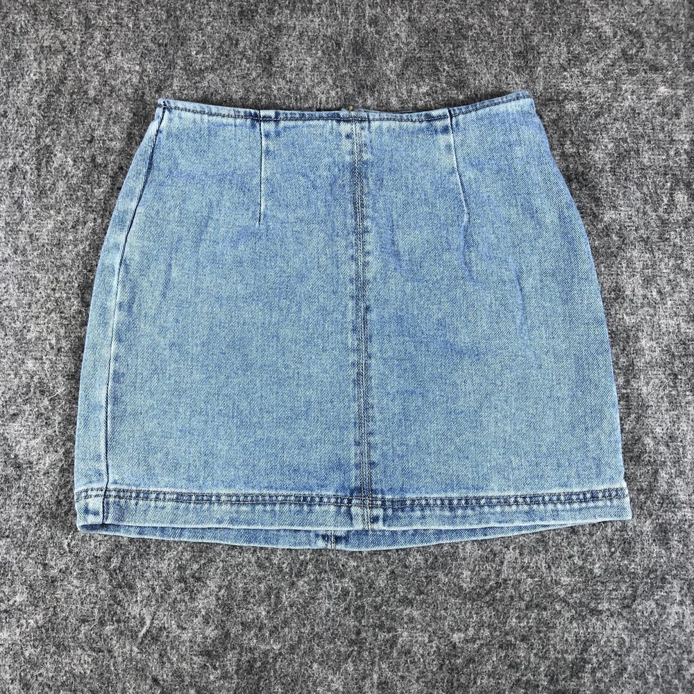 PacSun Denim Skirt Womens 25 Blue Light Wash Mini‎ High Waist Zip Back Casual